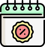 Calendar icon with a red star on it vector