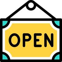 Open sign clipart vector