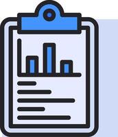 Clipboard icon with bar chart vector