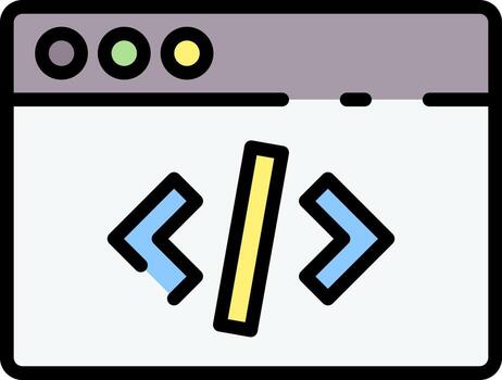 A computer screen with a code symbol vector