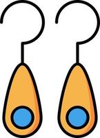 Two orange hooks with blue eyes on a white background vector