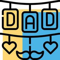 A father's day banner with hearts and a mustache vector