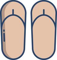 Two flip flops on a white background vector