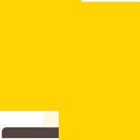 A yellow square with a black and white logo vector