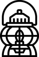 A black and white illustration of a lamp vector