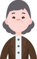 An old woman with a sad face vector