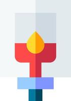 A red and yellow candle with a yellow flame vector