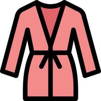 A pink robe with a bow on it vector