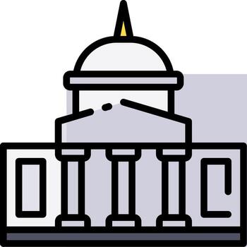 un edificio con un Hazme y columnas vector