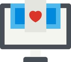 A computer screen with a heart on it vector