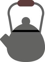 A gray tea kettle with a handle on a white background vector