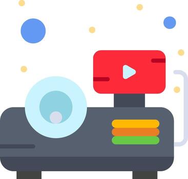 un icono de un cámara con un micrófono vector