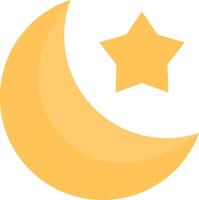 A yellow crescent with a star on it vector