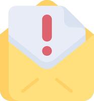 An email envelope with an exclamation mark on it vector