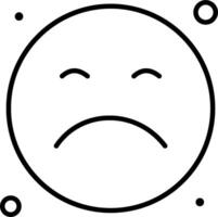 A black and white drawing of a sad face vector