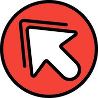A red and white arrow pointing to the left vector