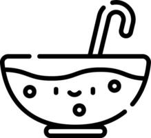A bowl with a spoon and a bowl of soup vector