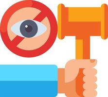 A hand holding a hammer and a sign that says no eye vector