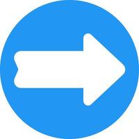 A blue circle with an arrow pointing to the right vector