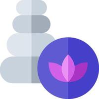 A stack of stones with a purple flower on top vector