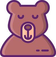 A bear with its eyes closed icon vector