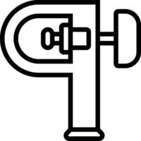 A black and white drawing of a wrench vector