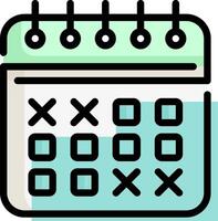 A calendar icon with a check mark on it vector
