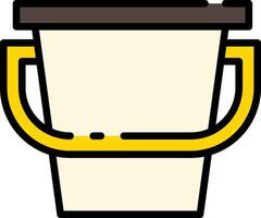 A bucket with a handle and a lid vector