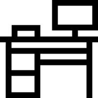 Computer desk icon vector