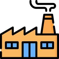 A factory building with smoke coming out of the chimney vector