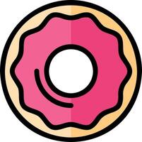 A donut with pink icing on a white background vector