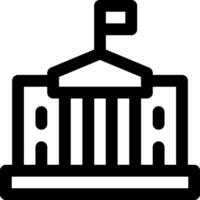 A black and white image of a building with a flag on top vector