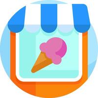 An ice cream shop icon with a pink cone vector
