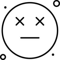 A black and white image of a circle with a face on it vector