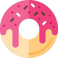 Donut with pink icing and sprinkles on a white background vector