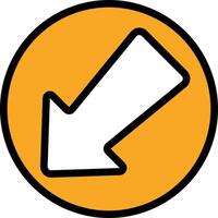 A yellow circle with an arrow pointing to the right vector