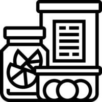 A black and white image of a jar and a container vector