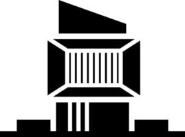 A black and white logo of a building vector