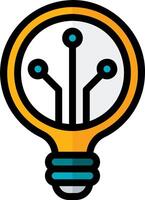 A light bulb with a circuit board inside vector