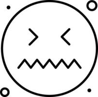 A black and white image of a face with a frown vector