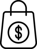 Shopping bag icon with dollar sign vector