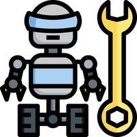 A robot with a wrench and a wrench vector