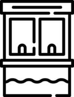 A black and white icon of a store with a window vector