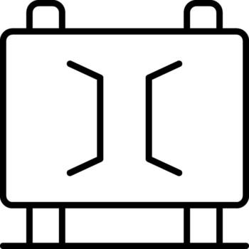 A black and white image of a box with two lines vector