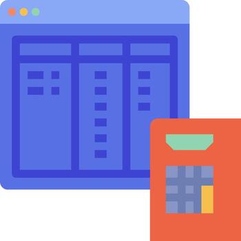 un computadora pantalla con un crédito tarjeta y un calculadora vector