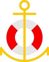 An anchor with a life preserver on it vector