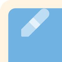 A blue pen on a white square vector