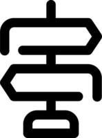 A black and white sign with arrows pointing in different directions vector