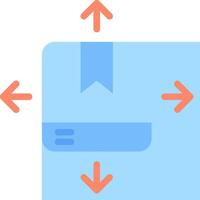 A blue box with arrows pointing to it vector