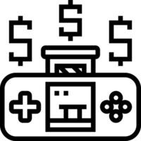 A game controller with money coming out of it vector